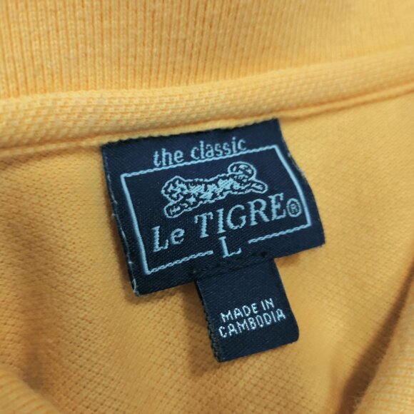 Le Tigre The Classic Light Orange Two Button Placket Polo Shirt Men's Large - Picture 4 of 7